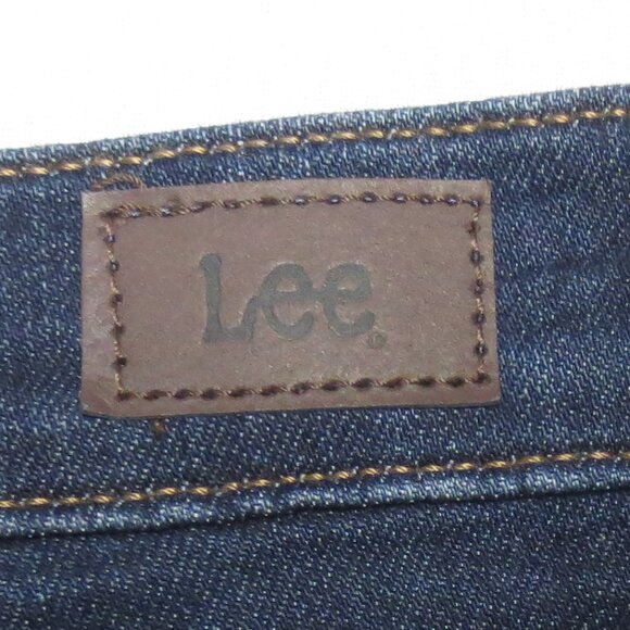 LEE womens JEANS blue STRAIGHT LEG relaxed fit MID-RISE denim SIZE 14 SHORT - Picture 8 of 10